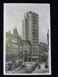 Postkarte Stuttgart Tagblatt-Turmhaus. Für Großansicht bitte klicken! Postkarte Stuttgart Tagblatt-Turmhaus